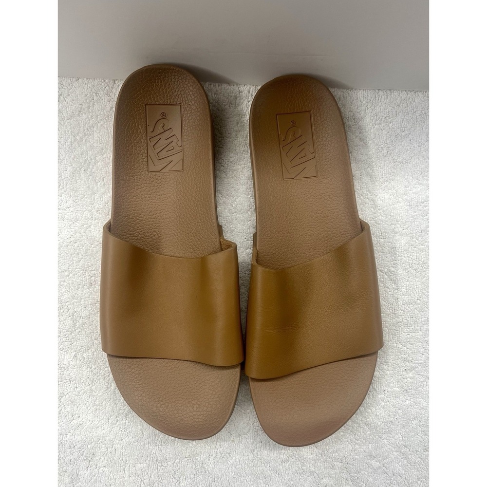 Vans Womens brown leather slides 9 - Picture 2 of 3